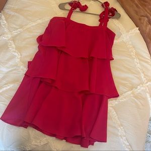 Boutique Pink Ruffle Tiered Dress